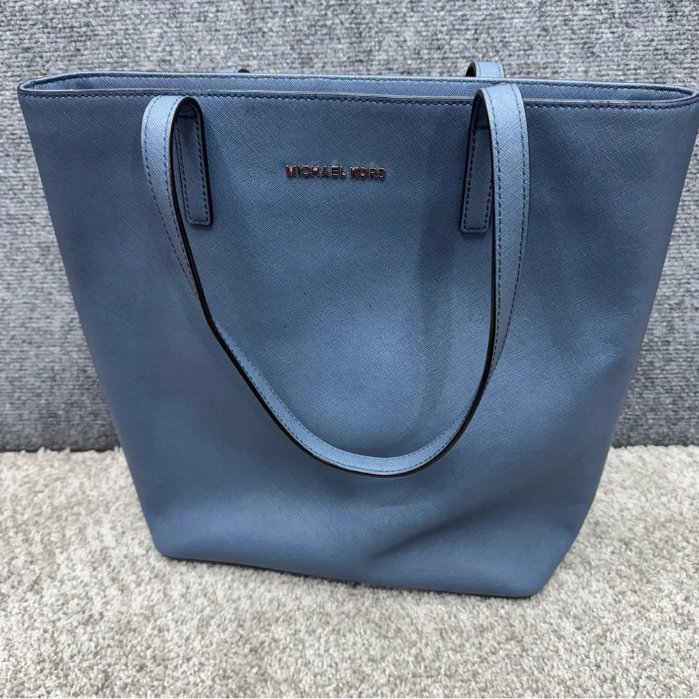 Michael Kors‎ large Blue Saffiano Tote Handbag Purse (no shoulder strap) - Picture 12 of 15
